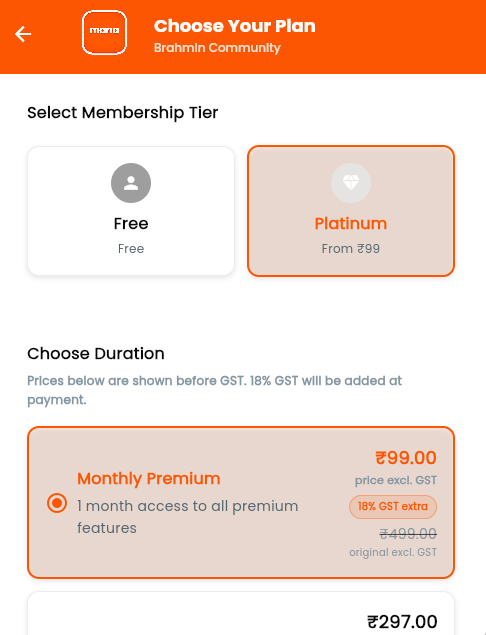Premium plans